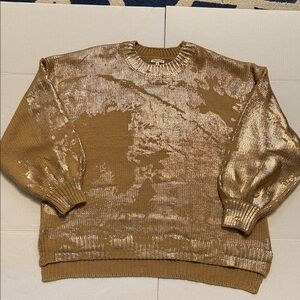 JODIFL Shiny Gold Knit Sweater